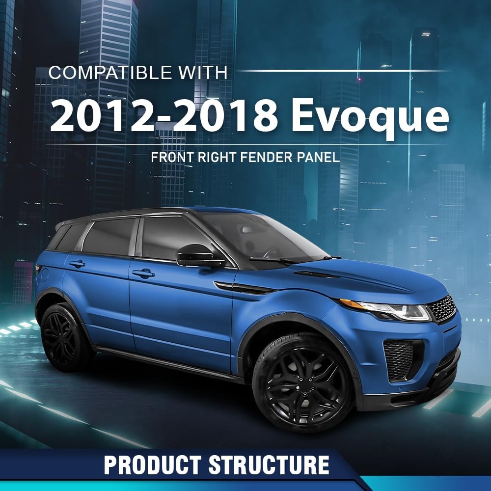 Front Right Fender Panel for Evoque 2012-2018 LR027589 Black