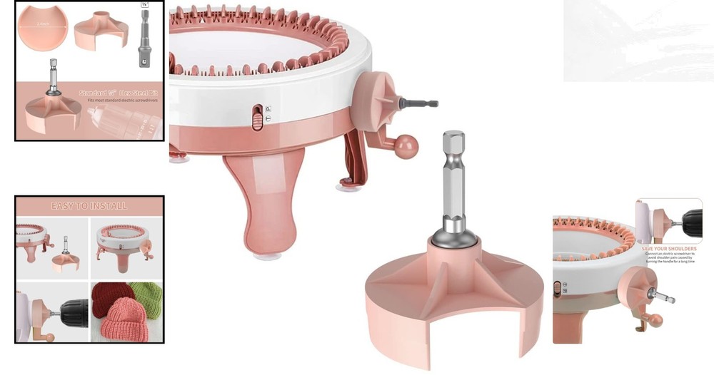 Beginner-Friendly Knitting Machine Adapter - Fast DIY Craft Solutions in Pink