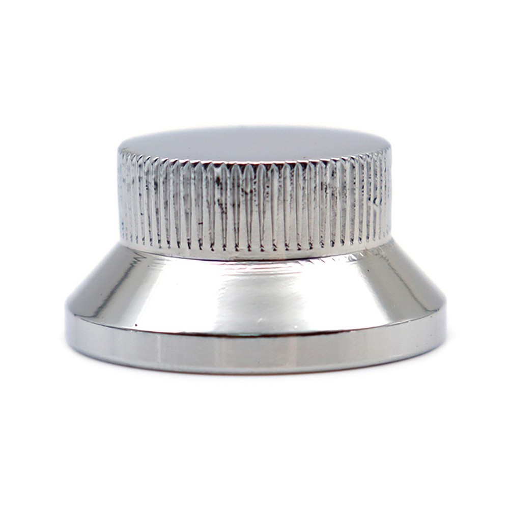 4Pcs Metal Hat Top Flat Top Bass Knobs Guitar Knobs Push-in Control Knobs Silver