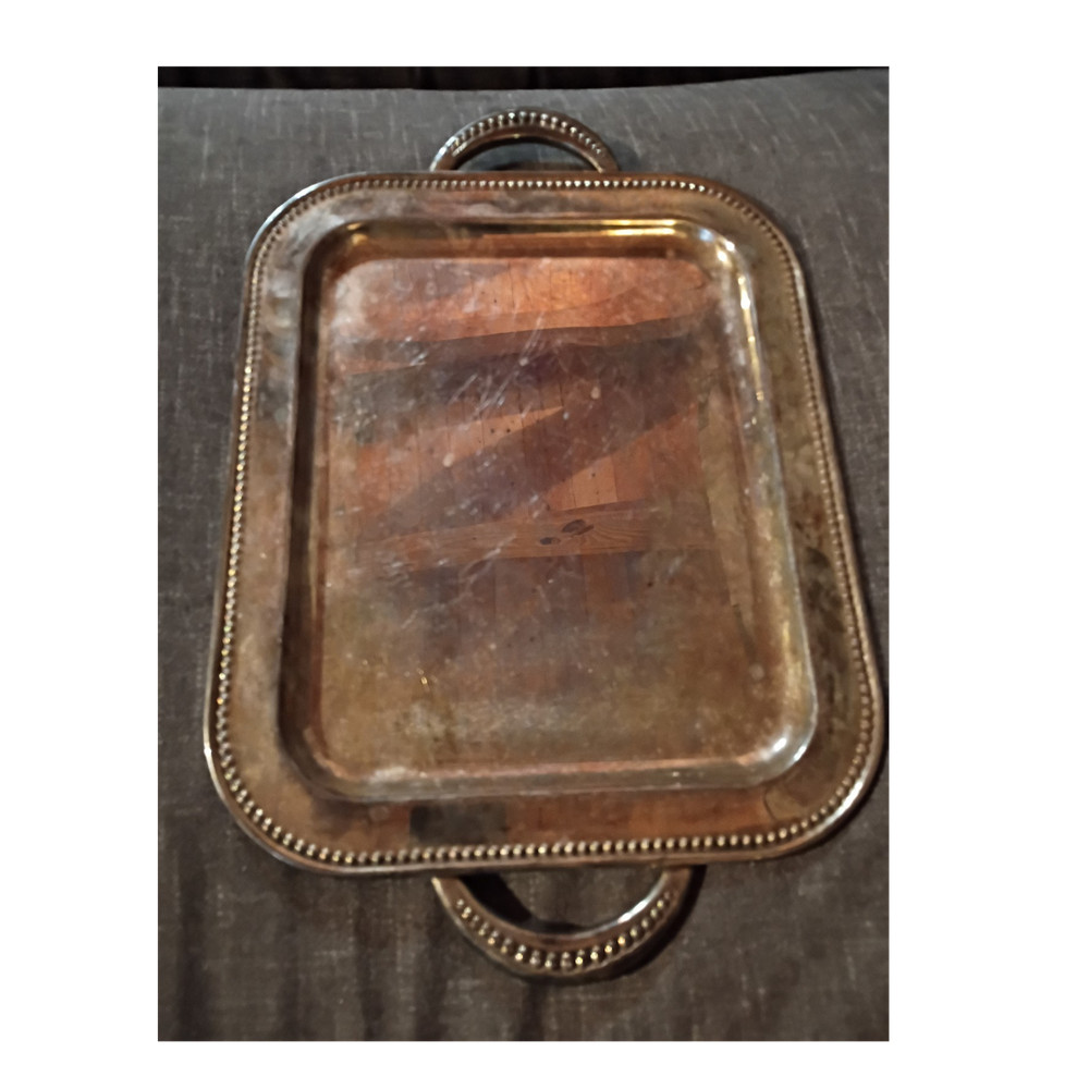 Reed & Barton Silverplate Beaded Edge Decorative Serving Tray MH502