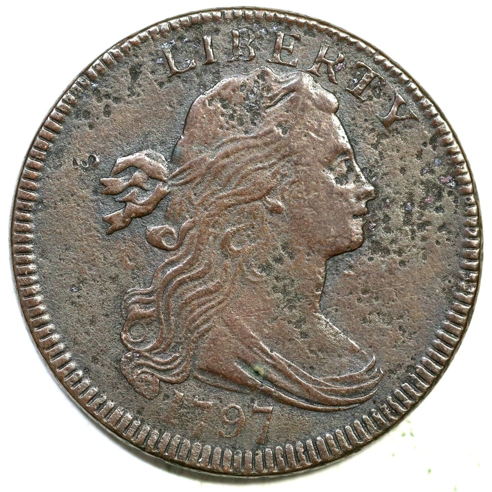 1797 S-124 R-5+ Draped Bust Large Cent Coin 1c