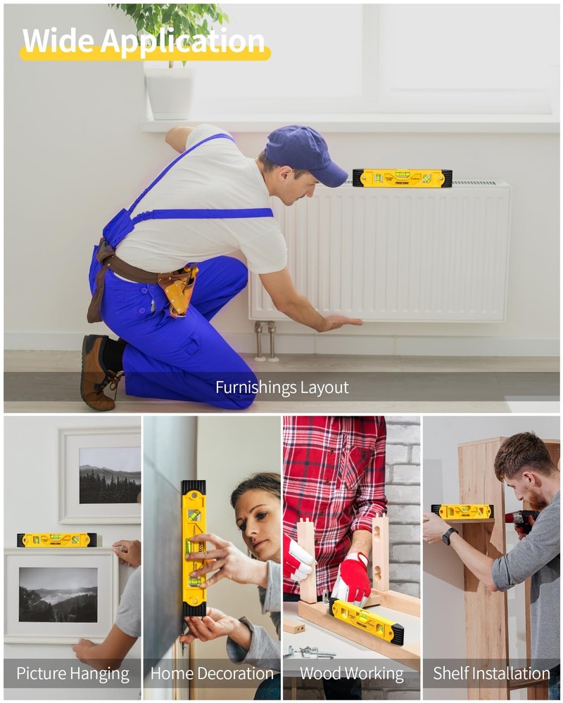 Torpedo Level Magnetic, Firecore 9 Inch Shockproof Small Leveler Tool Orange