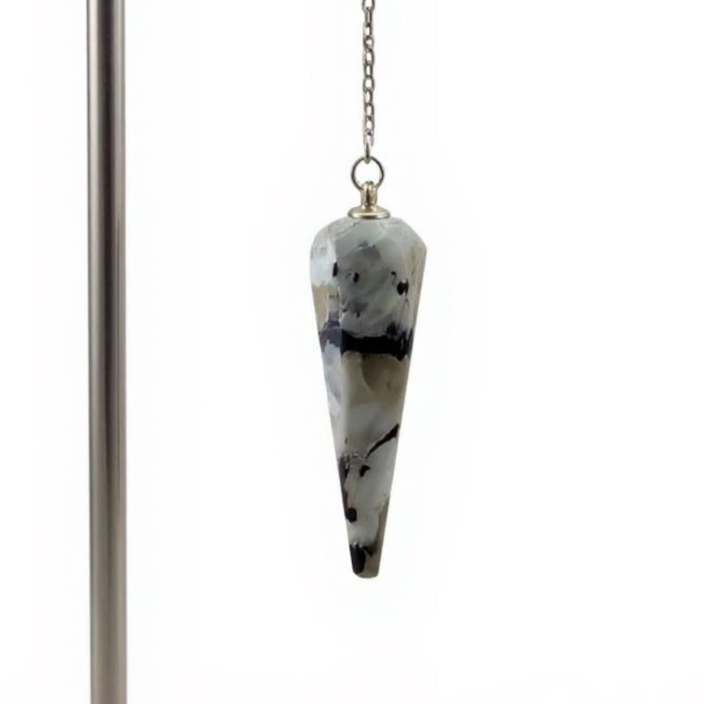 Handmade Moonstone Pendulum | Natural Crystal Dowser for Energy Balancing