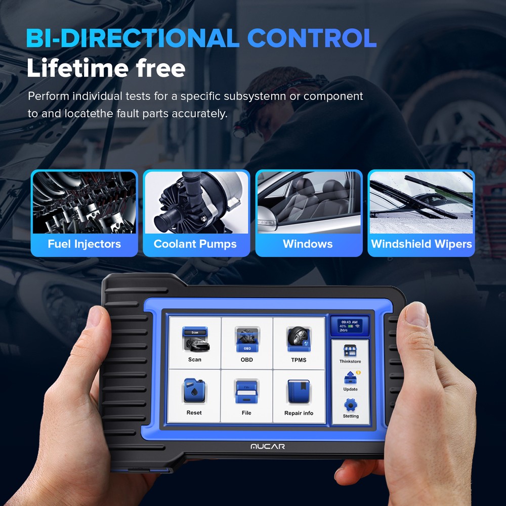 MUCAR VO7 Bidirectional Scanner OBD2 Full System Diagnostic Tool ECU Coding 2024