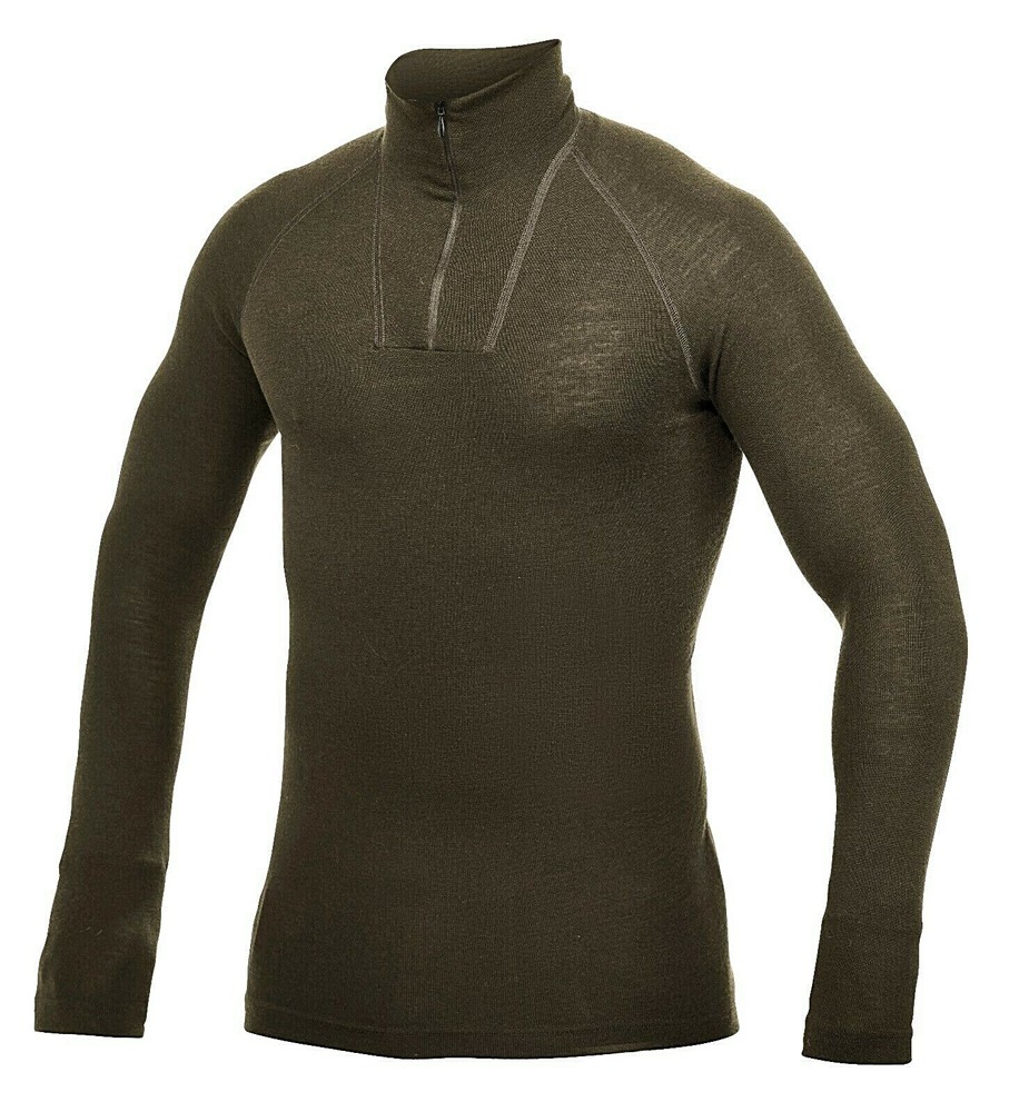 Woolpower Base-Layer Troyer Turtleneck Zip Lite - Pine Green - 722193
