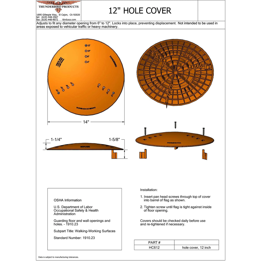Adjustable Hole Cover (6"-12")