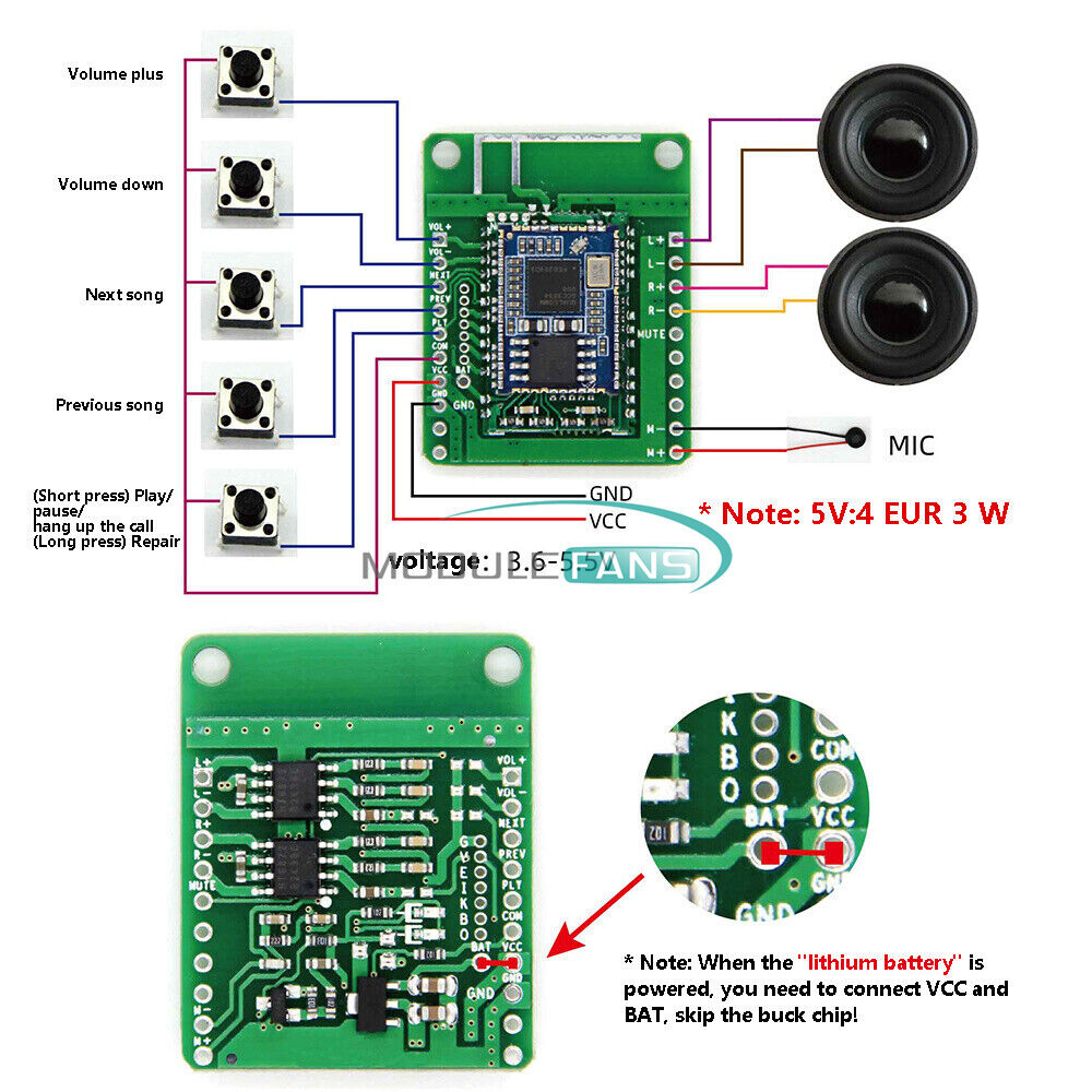 QCC3034 Bluetooth Receiver Module Support APTX APTXHD Audio Amplifier Board U
