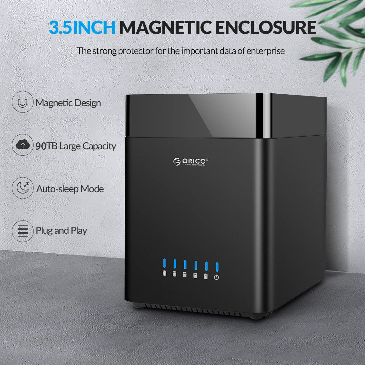 ORICO 5 Bay USB 3.0 Hard Drive Enclosure Magnetic-type 3.5Inch Hard Disk