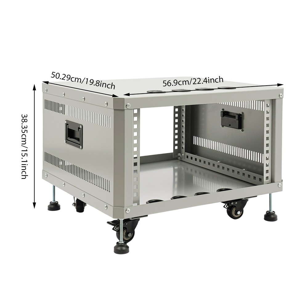 6U Audio Rack Stand Studio Rack Rectangle Audio Rack Audio Holder With Wheels