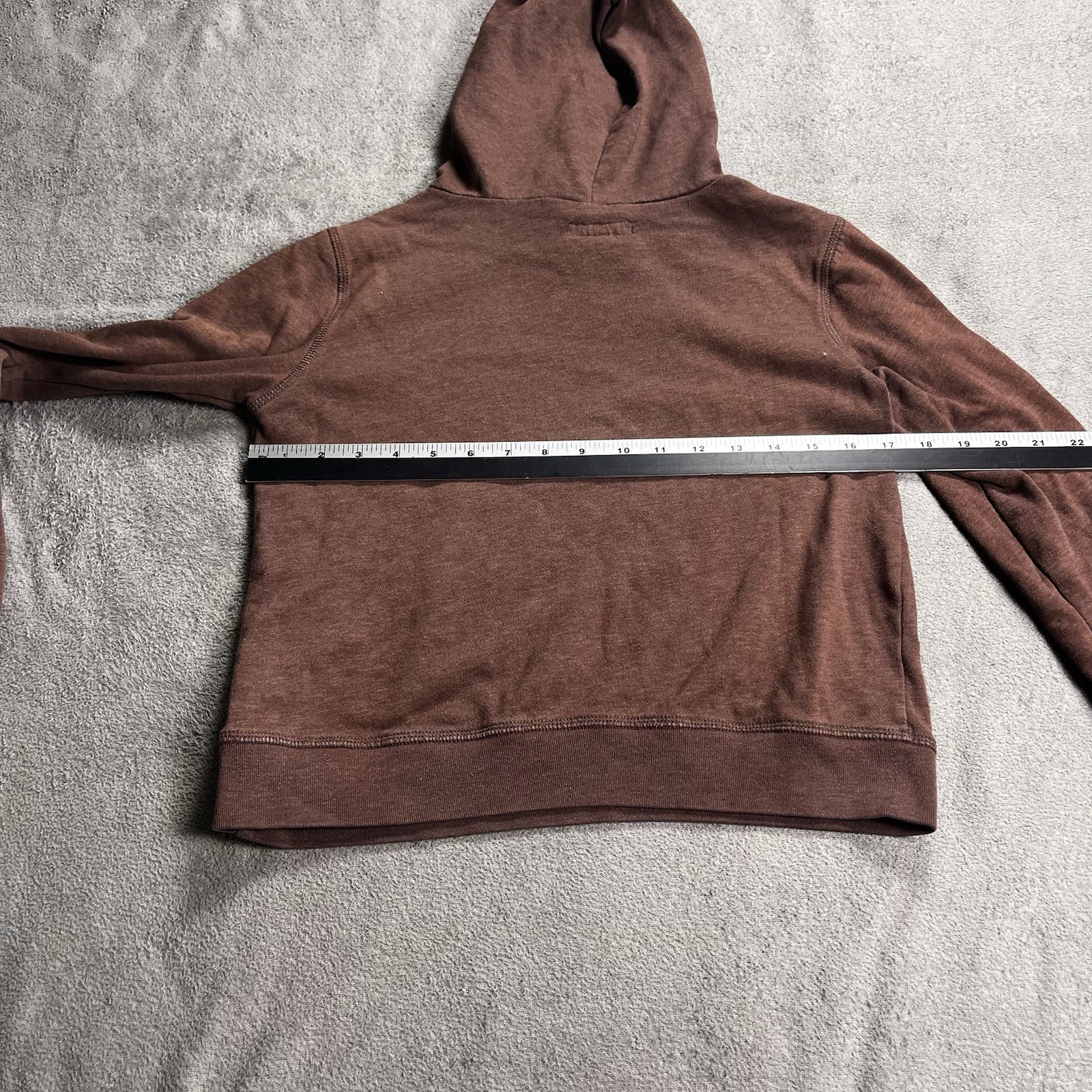 Aeropostale Hoodie Womens XS Brown Cropped Pullover NYC East Coast Graphic 87