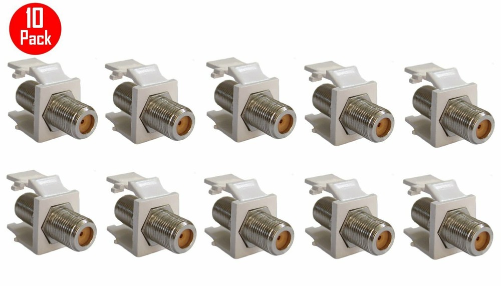 10 F 3GHz High Frequency Insert Keystone Coax Modular Cable Connector Adapter v2