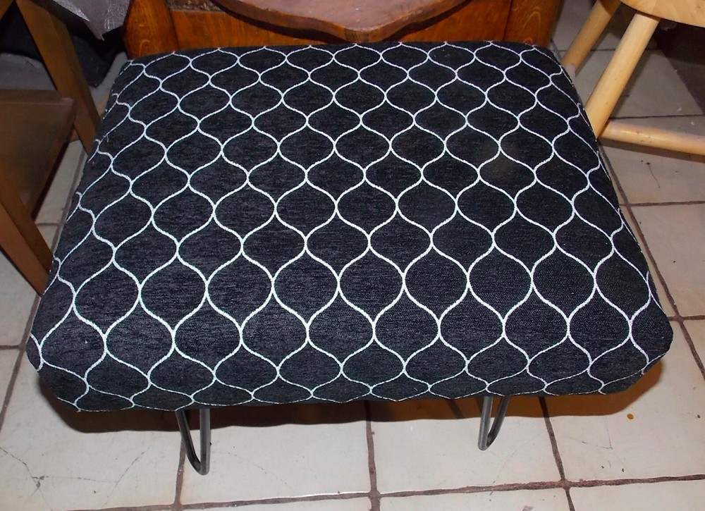 Black Mid Century Footstool / Stool (RP-FS103)