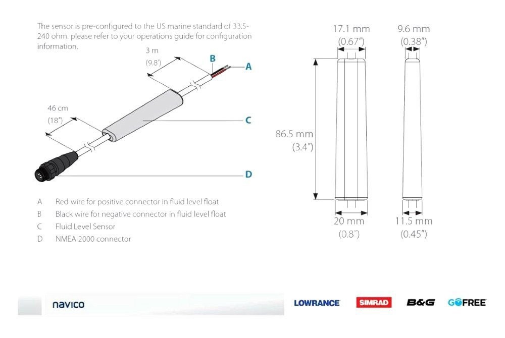 Lowrance EP-65R Fuel Flow Sensor