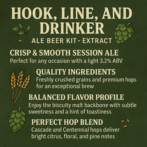 Label Peelers Hook, Line, and Drinker Ale Beer Kit - Extract