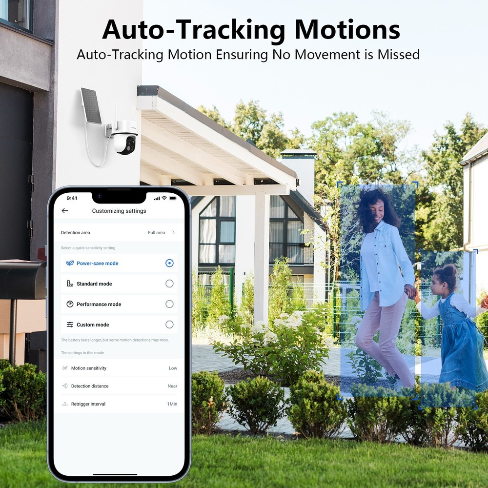 Wansview 2K 3MP Dual-Cam Solar Wireless Security Camera 360°PTZ Human Detection