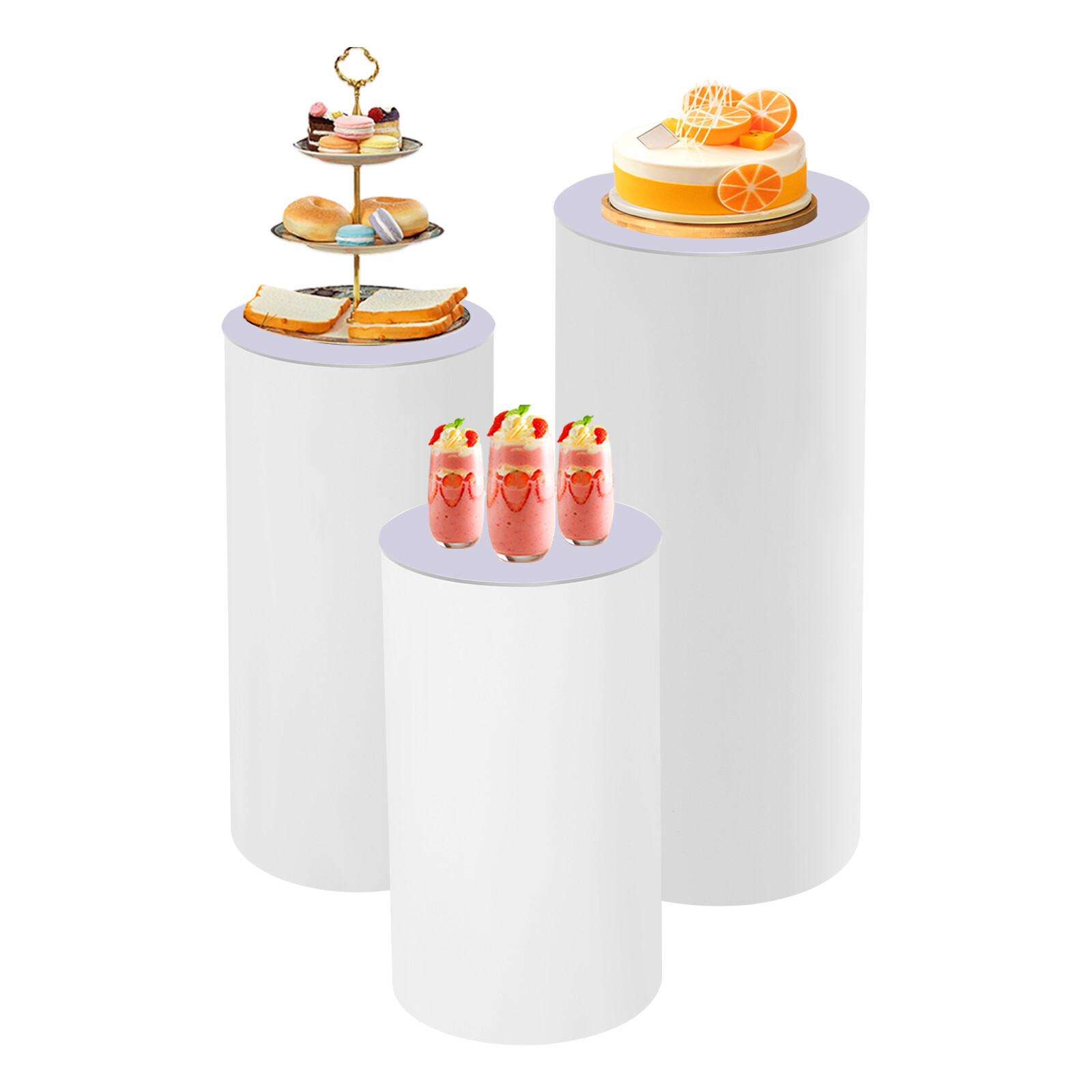 3X Pedestal Flower Stand Party Cylinder Pedestal Wedding Home Display Decoration