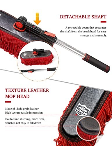 Car Duster Exterior Scratch Free,Car Dust Brush with Extendable Telescoping