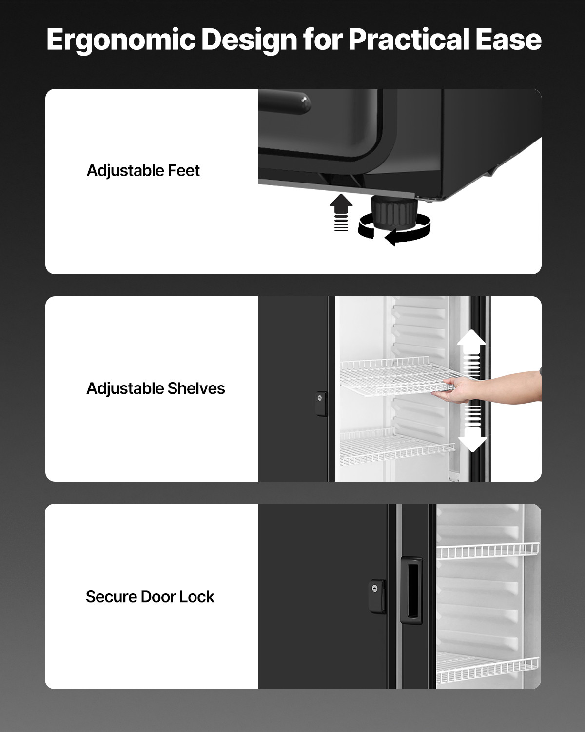VEVOR Commercial Merchandiser Refrigerator 12.2 CU.FT Glass Door Display