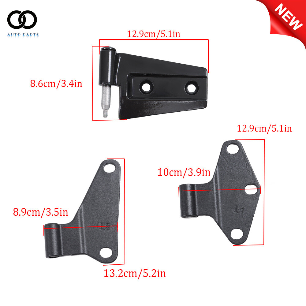 For Jeep Wrangler JK 2007-2018 Body Door Hinge Replacement Set Black Powder Coat