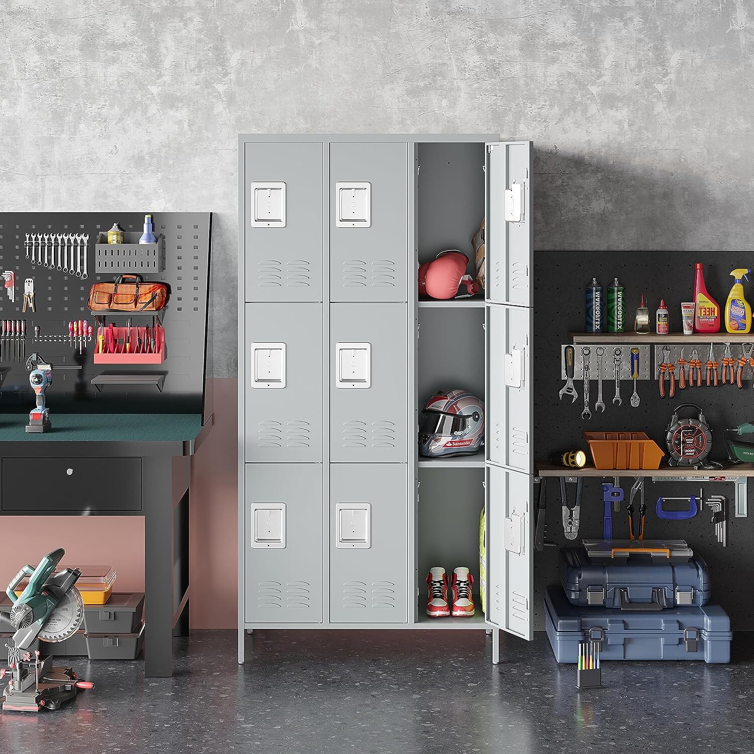 Metal Lockers Storage Cabinet Steel Locker 3/6/9 Doors