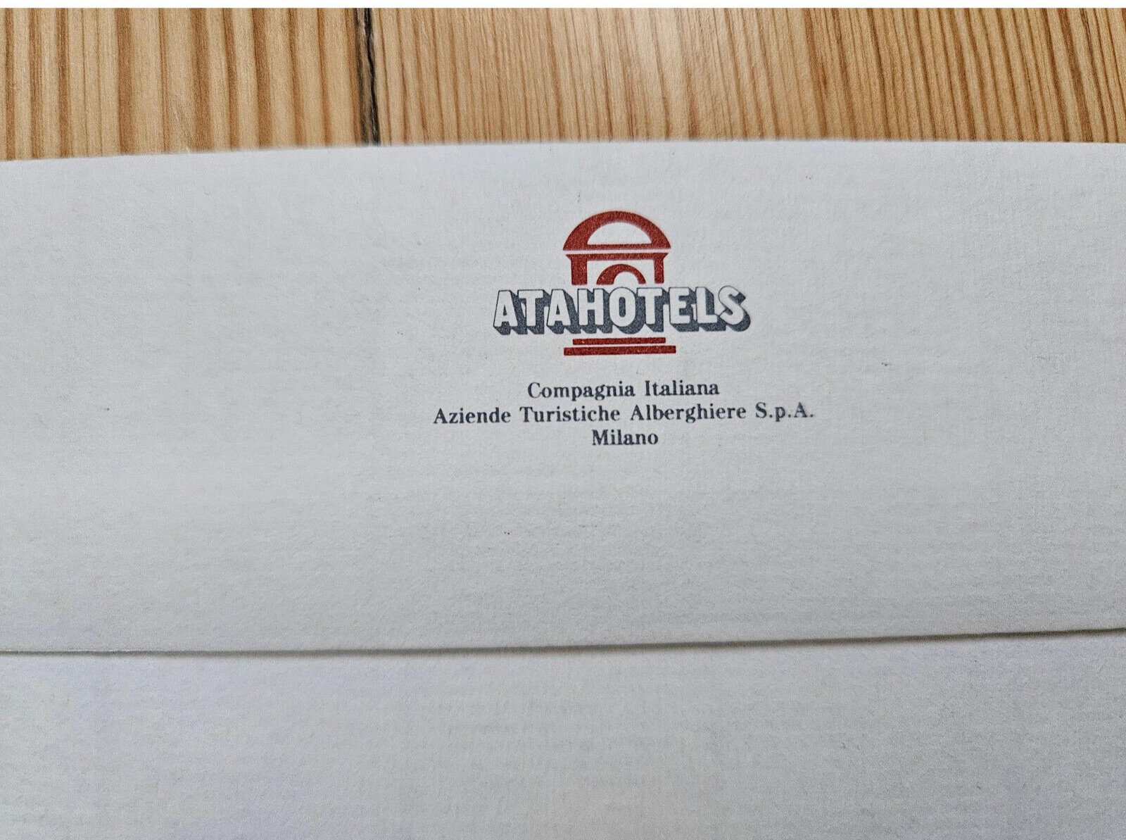 Vintage Interhotel Executive & Atahotel Alpi Stationery Paper, Milano Italy