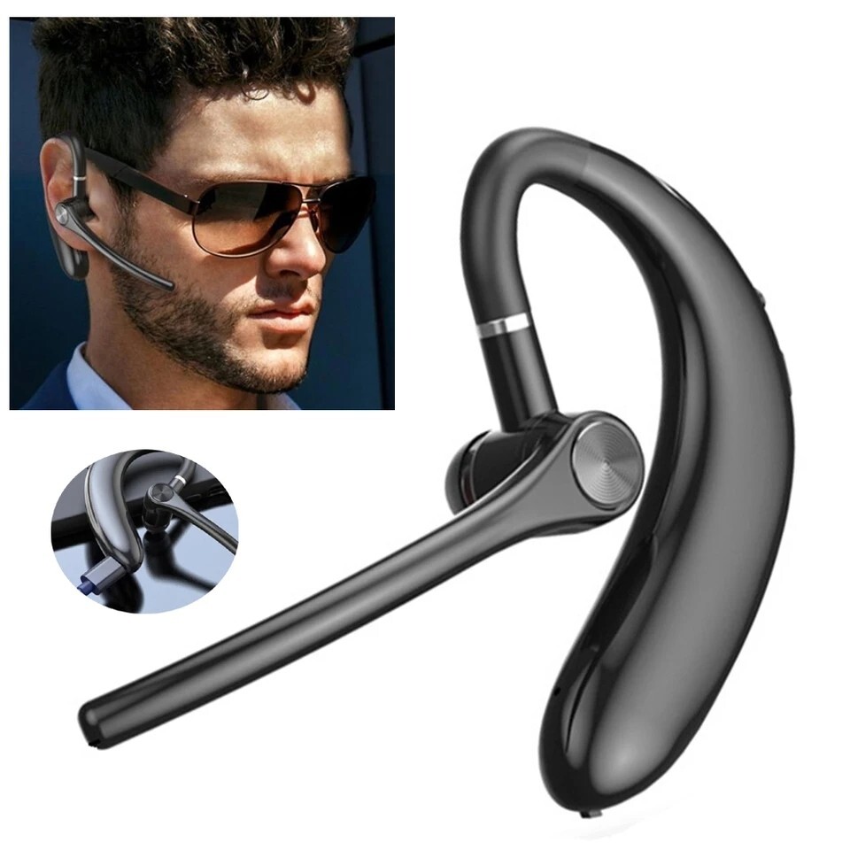 Wireless Bluetooth 5.2 Earpiece Headset Driving Trucker Earbuds Noise Cancelling