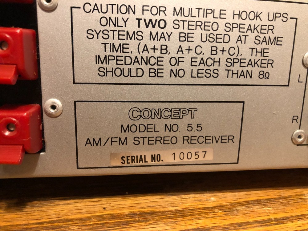Working Concept 5.5 Receiver / Pacific Stereo w/ Phono Input