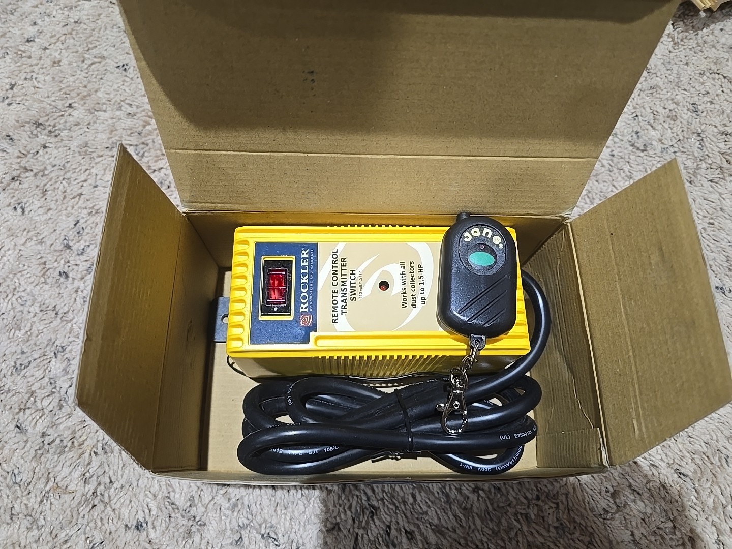 Rockler Remote Control Transmitter Switch 110 volt 1.5 HP w/ Remote