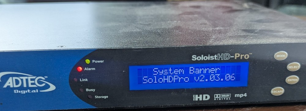 Adtec Digital SoloistHD-Pro HD Video Encoder SoloHDPro MPEG-4 HDMI SDI Rackmount