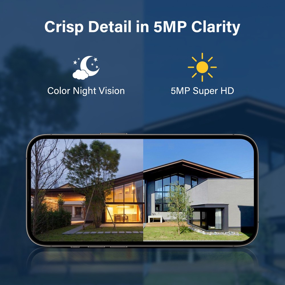 5MP Wireless CCTV Home Security Camera System Auto Cascading NVR AI Detection