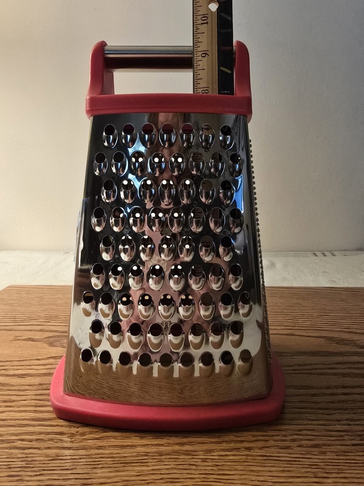 Box Grater, Four Sided, Unbranded, Stainless, Assorted Size Grating, Never Used