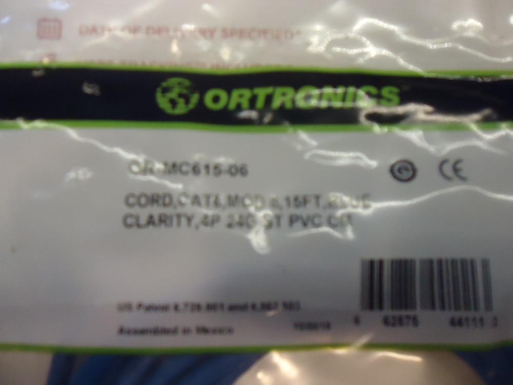 Ortronics OR-MC615-06 Cat 6 Mod 8 15 ft cable