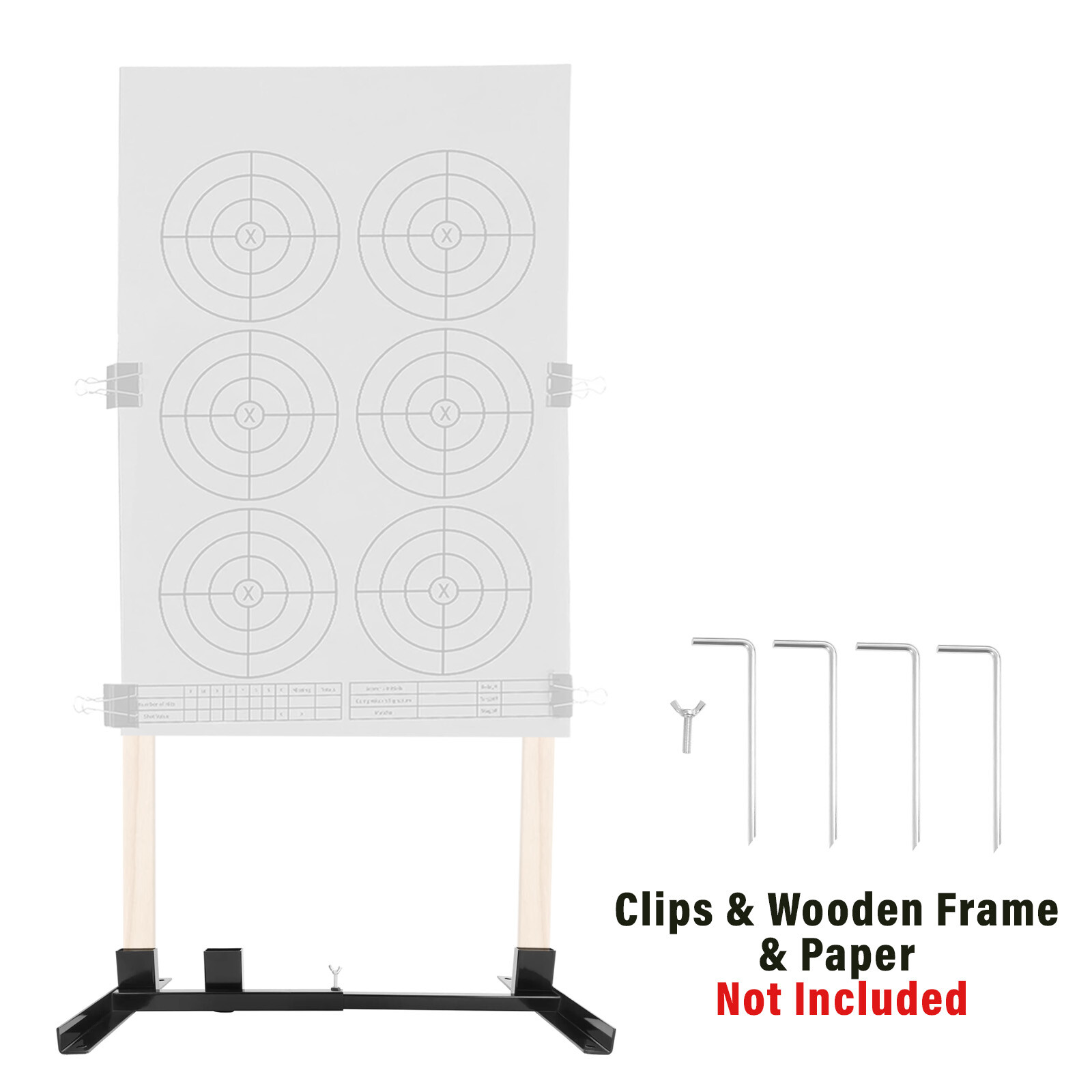 1X Adjustable H-Frame Target Stand Base For Paper And Cardboard Shooting Target