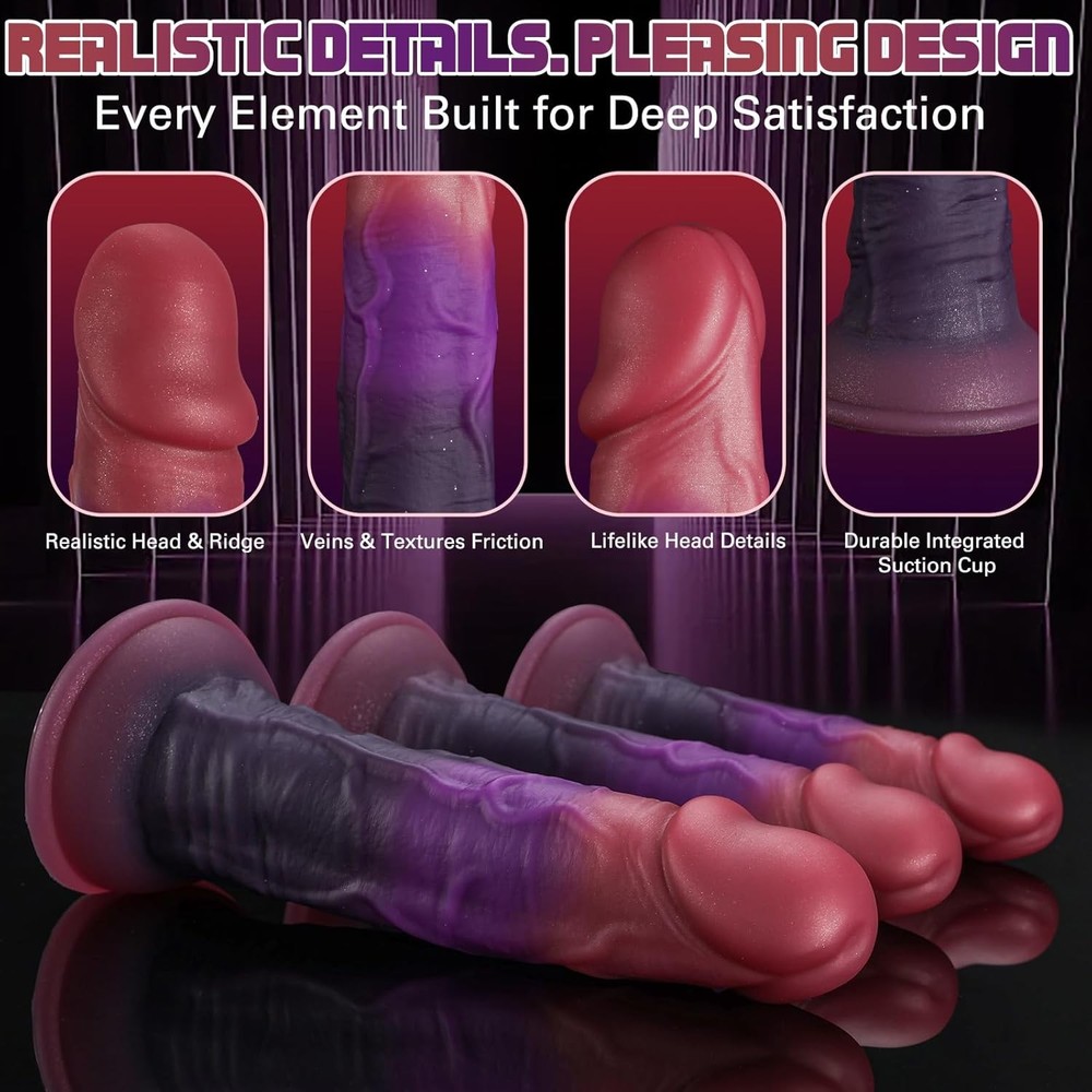 Anal Plug Training Set, 3 Size Silicone Butt Plug Dildos with Suction Base, Real