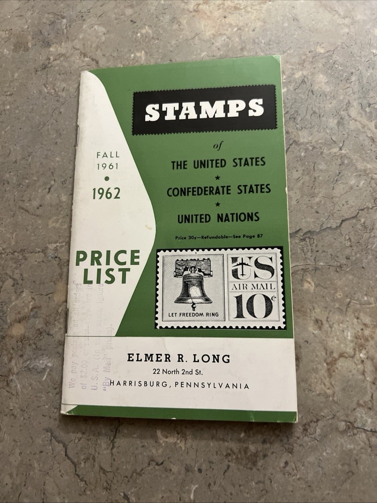 Vintage 1961 / 1962 Stamp Price List Booklet