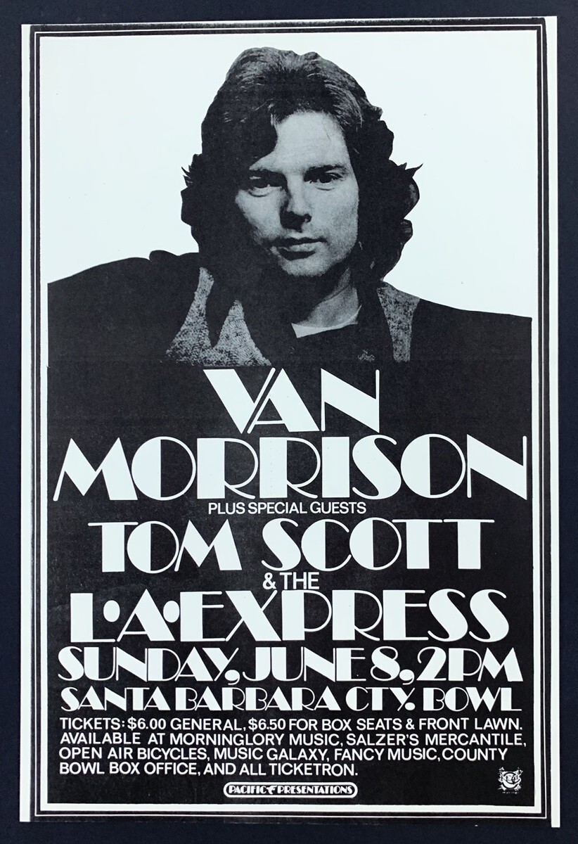 Van Morrison POSTER Tom Scott L.A. Express 1975 Original Pacific Presentations
