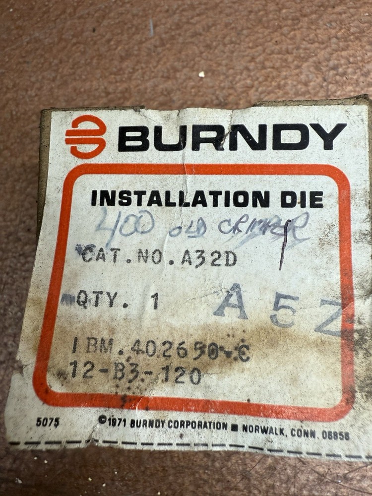 BURNDY Hypress Compression Die A32D