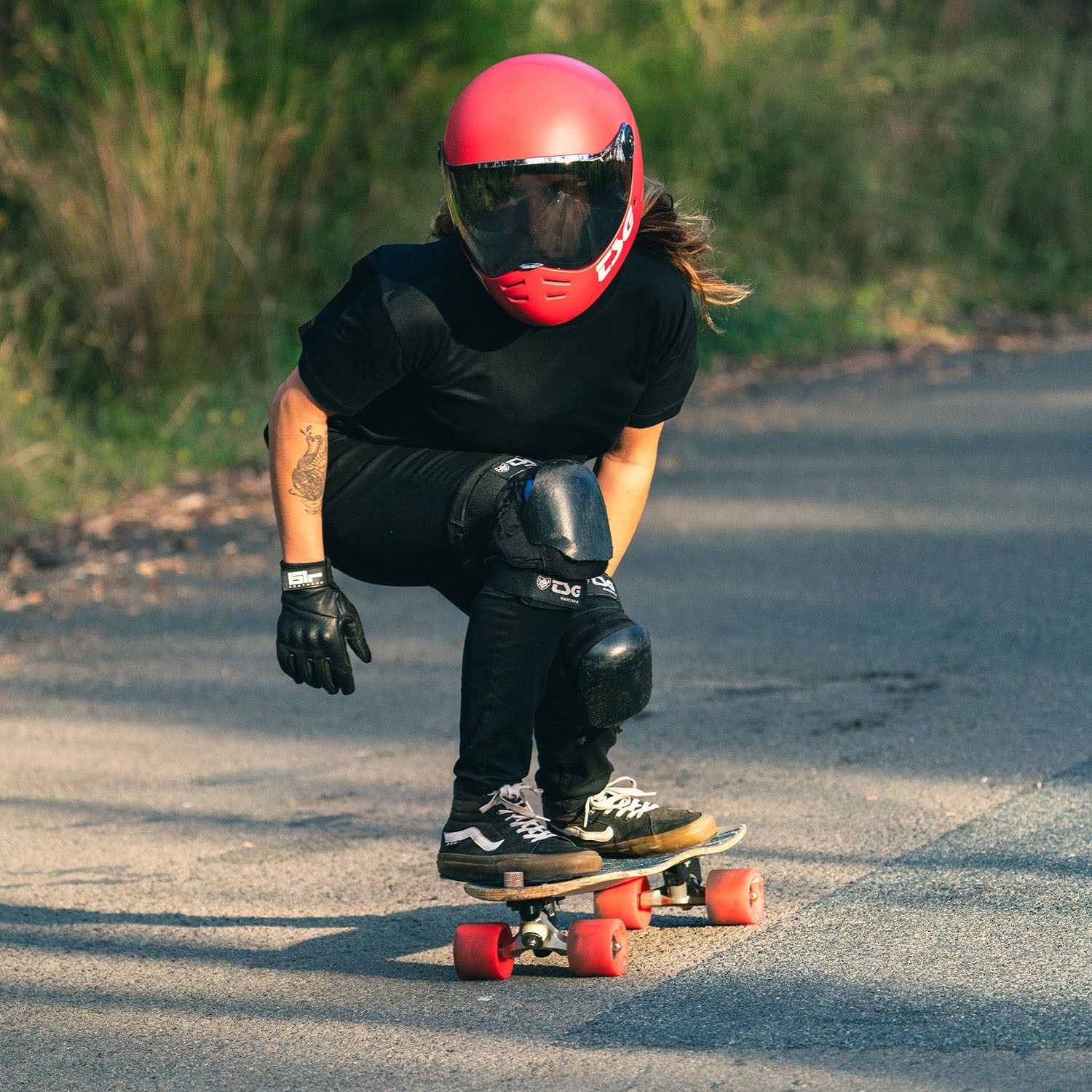 TSG Pass 2.0 Full Face Helmet , Downhill Skateboarding, M (56-58 cm), Black