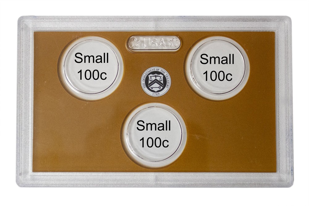 Empty Plastic Lens with Brown Insert Holds 3 small dollars, 10 Pack