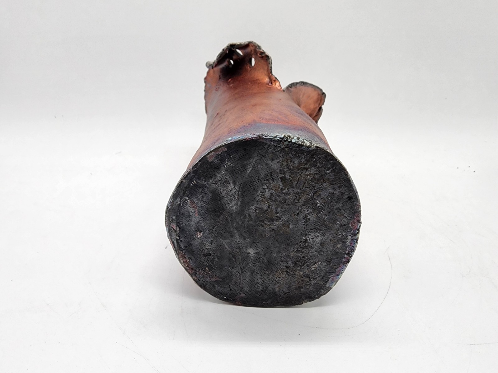 12" Raku Pottery Vase Bronze Crackle Glaze Studio Art Ceramic Sculptural Decor