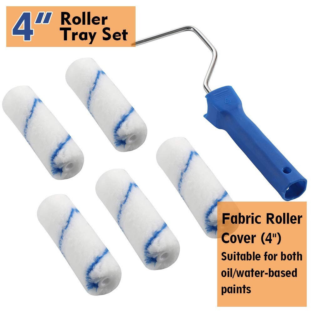 Paint Roller -Small Tray Set with High-Density Foam Mini Blue