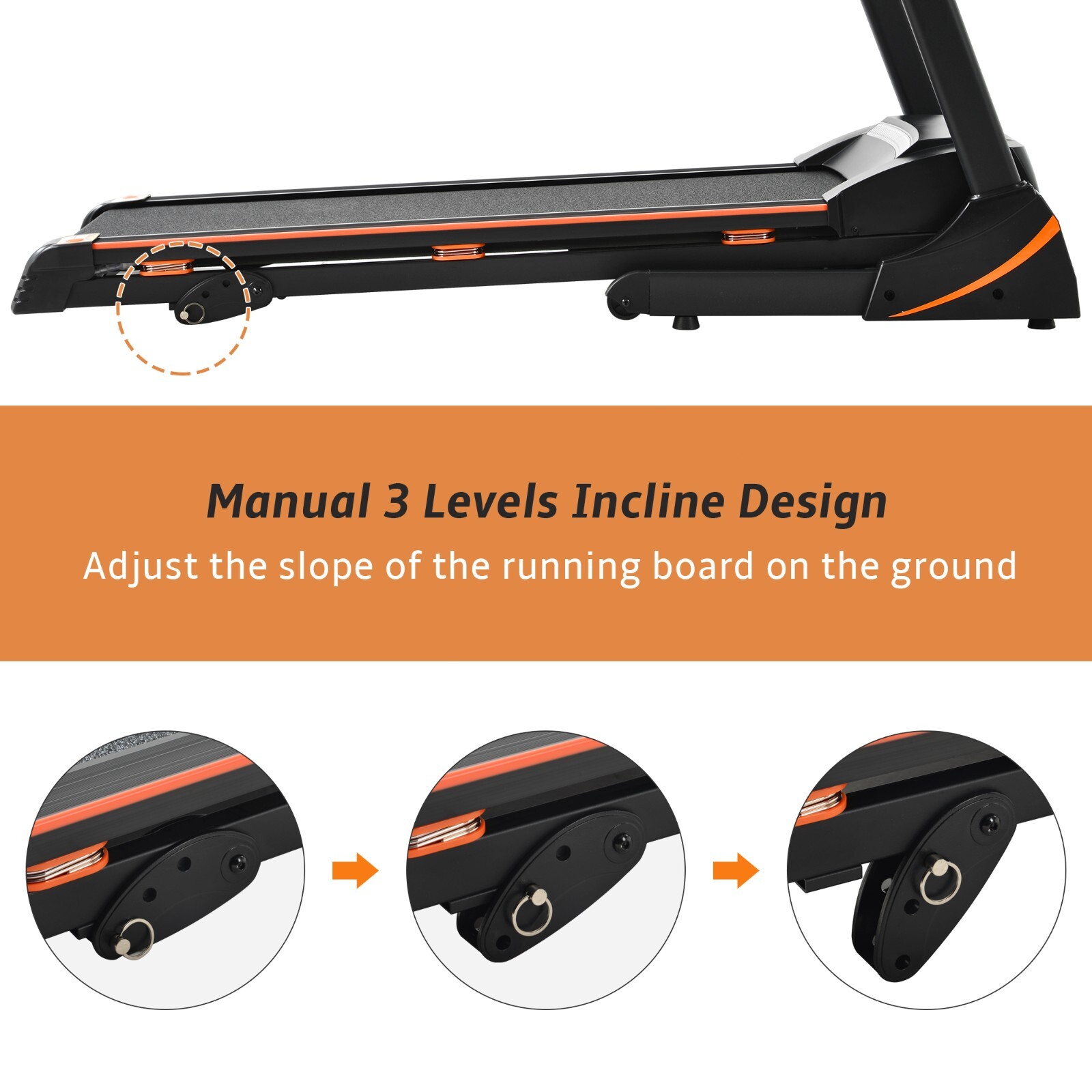 3.25HP Folding Treadmill with Incline Running Machine Adjustable Speed for Home