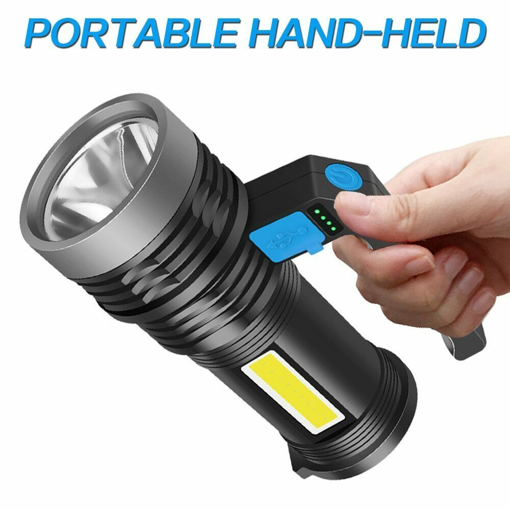 Super Bright LED Searchlight Portable Rechargeable Spotlight Handheld Flashlight