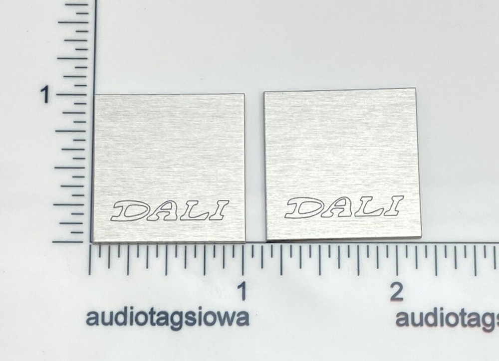 Dali Speaker Badge Logo Emblem Custom Made PAIR Satin Silver