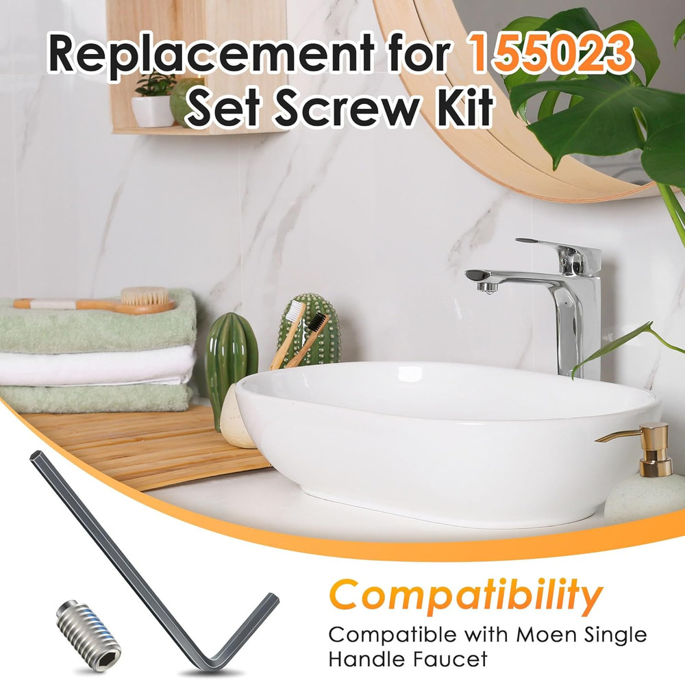 Set Screw Kit Replacement for 155023, Compatible with Moen Single Handle Kitchen