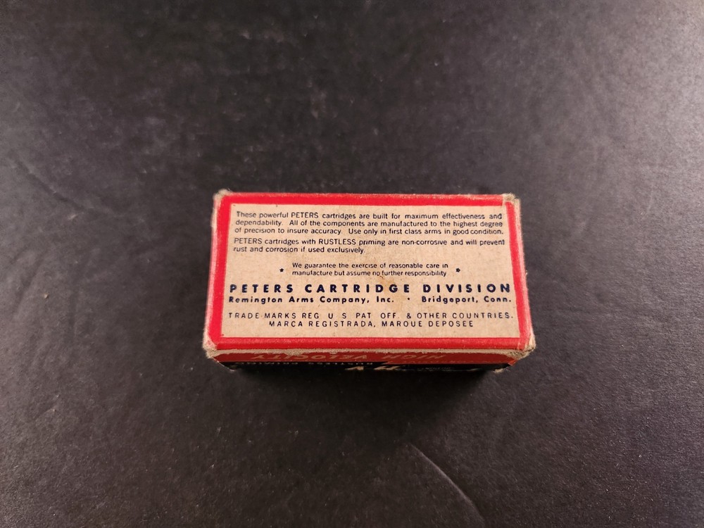 Vintage PETERS High Velocity 22 Long Ammo BOX Empty