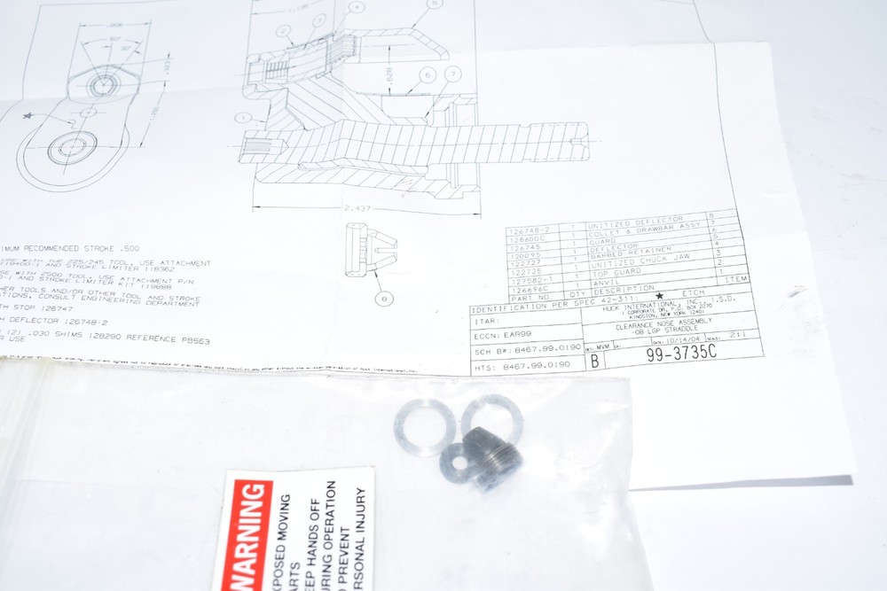 NEW Huck 99-3735 Nose Assembly Part