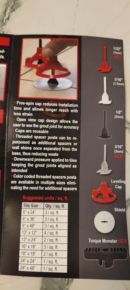 Spin Doctor Tile Lippage Control System SAMPLE Kit