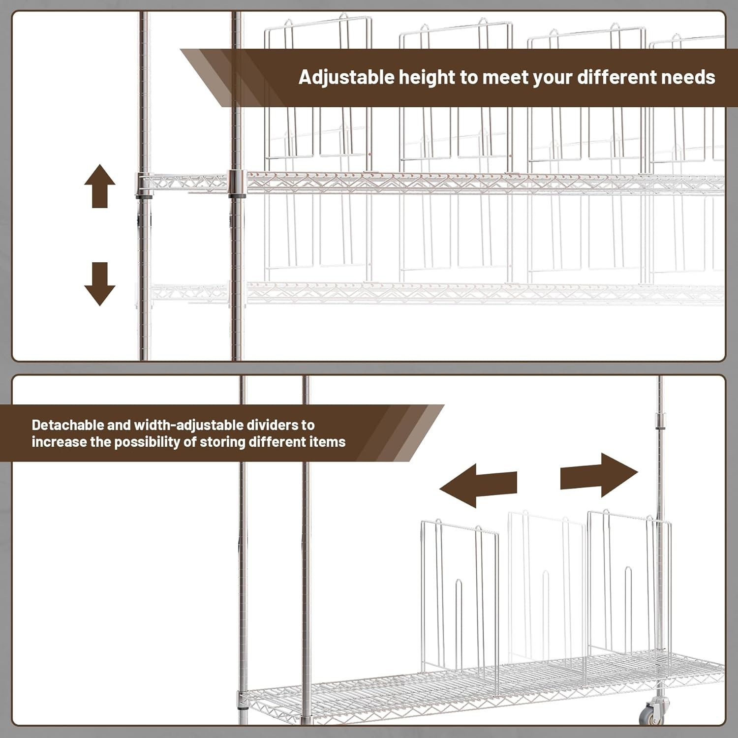 Wire Carton Cart, 2-Tier Stand with Wheels for Cardboard Box Storage & Move