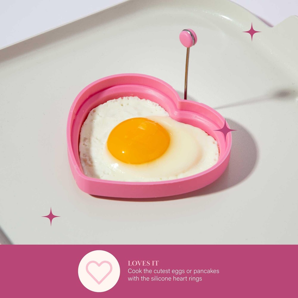 Paris Hilton Breakfast Ceramic Nonstick Cookware Set, Includes Square Griddle...